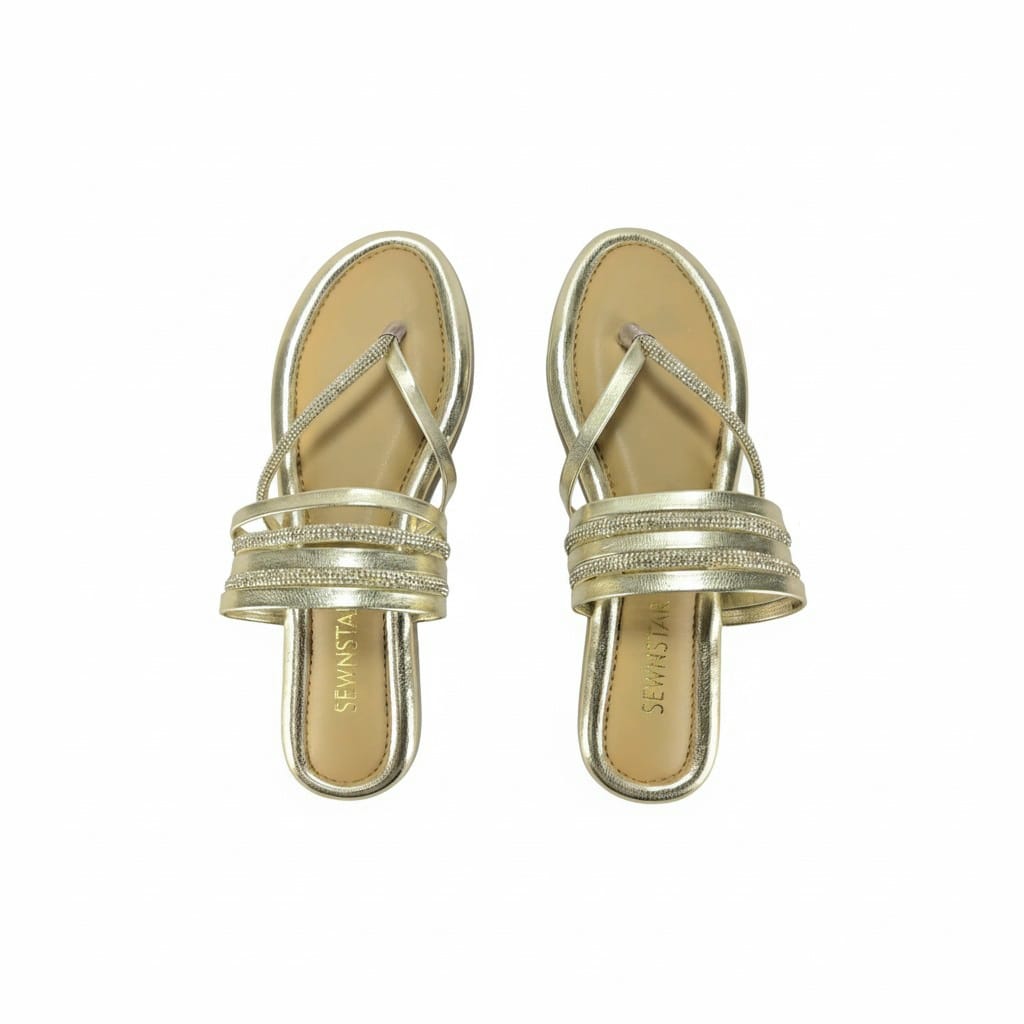 Golden Strappy Flats