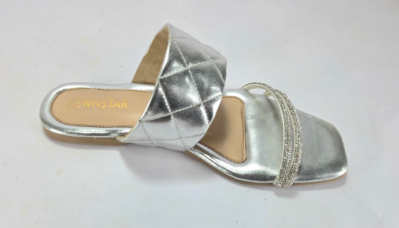 Silver Diamond Laced Flats