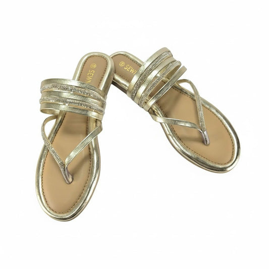 Golden Strappy Flats