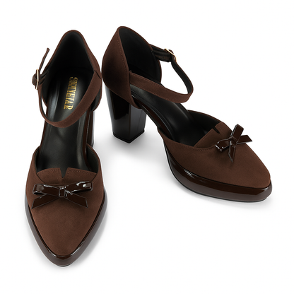 Brown Block Heel Sandals