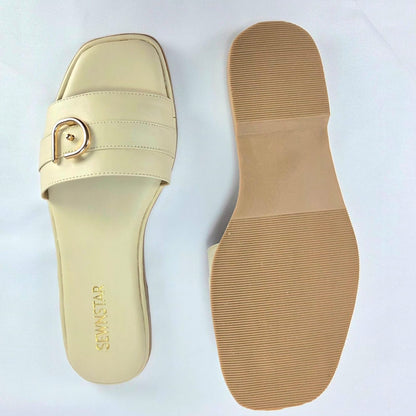 Ivory Buckle Sandal