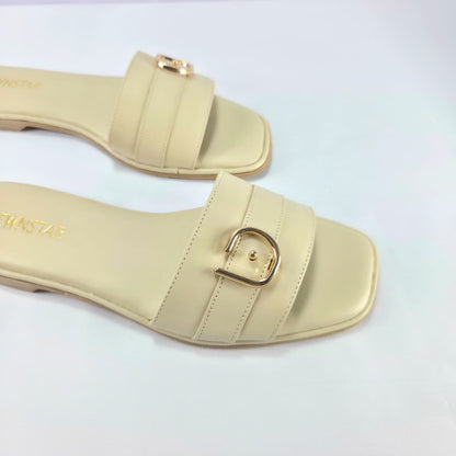 Ivory Buckle Sandal