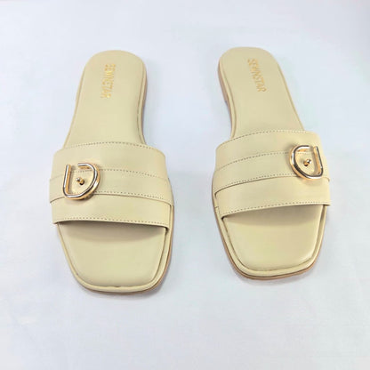 Ivory Buckle Sandal