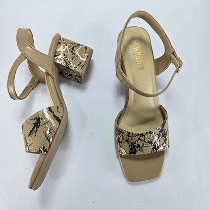 Classic Beige Block Heel Sandals