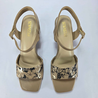 Classic Beige Block Heel Sandals